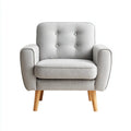 Armchair Fabric Upholstery 85x80x90 cm - Light Gray - Contemporary Design