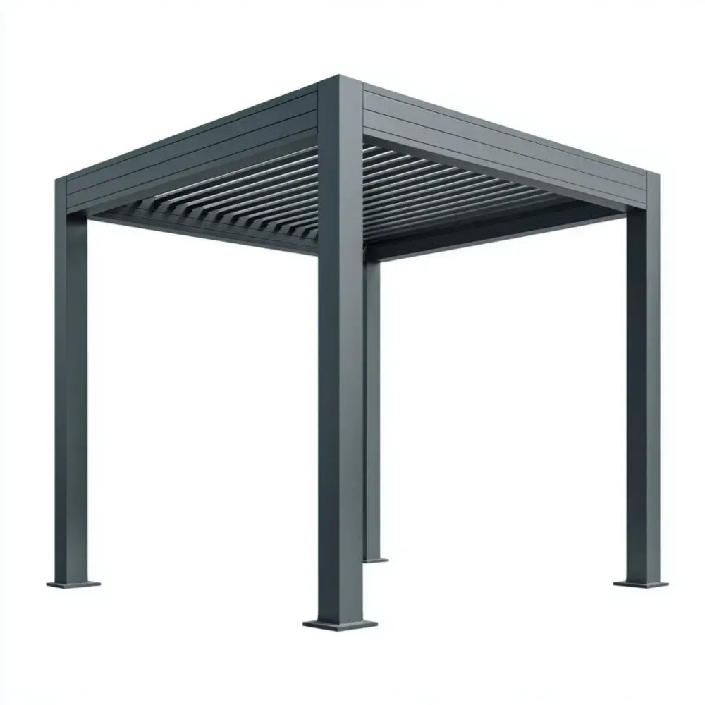 Aluminum Pergola 3x3x2.5m - Gray - Modern Design