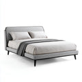 Double Bed Upholstered Fabric 200x150x100 cm - Light Grey - Modern Style