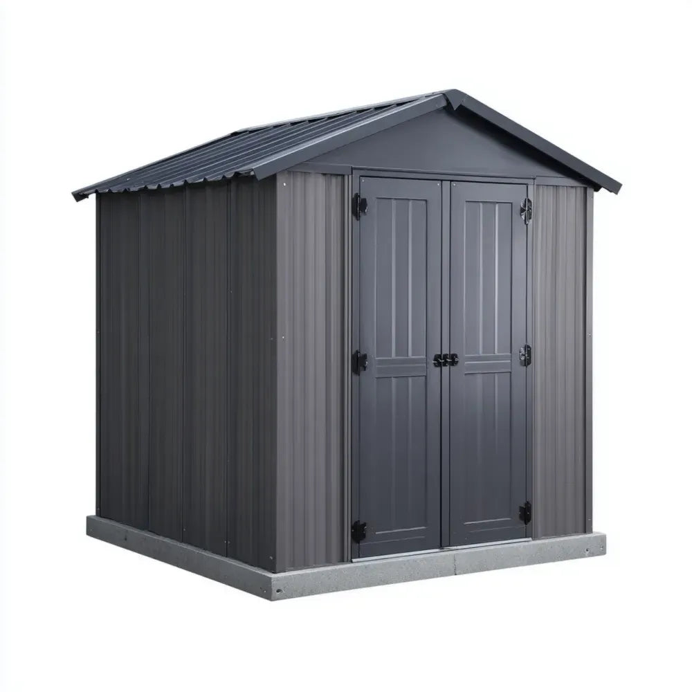 Metal Storage Shed 260x310x210 cm - Dark Gray - Weather Resistant